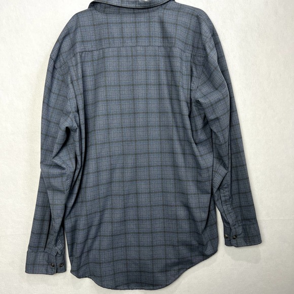 Cabela's Shirt Size XL Blue Plaid Button Down Long Sleeve Double Pocket Layering - Picture 2 of 5